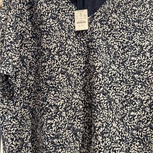 J. Crew Navy and White Floral Blouse